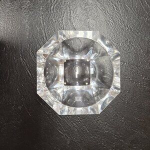 VTG Orrefors Odyssey Medium Crystal Bowl b/Lars Hellsten Signed Swedish Art Glas